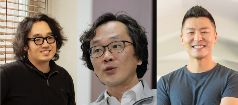 (좌측부터)KAIST 문화기술대학원 박주용 교수, KAIST 문화기술대학원 이원재 교수, KAIST 문화기술대학언 노준용 교수 2021.07.20 (출처:KAIST)