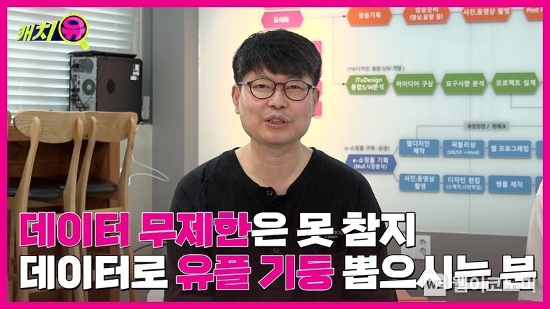 LG유플러스는 자사 공식 유튜브 채널을 통해 MZ세대 고객 소통 콘텐츠 <캐치유> 시리즈를 공개한다. 사진은 캐치유 시리즈 1회차 콘텐츠 스틸컷