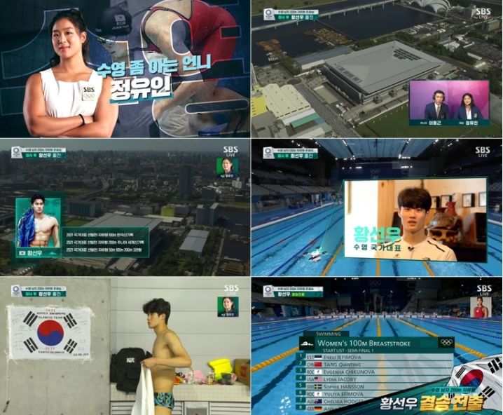 '2021 도쿄올림픽' SBS 정유인 해설위원, 황선우 선수 너무 빨라 해설할 시간이 없다. 시청률 1위, 결승전도 출격 2021.07.27 (출처:SBS)