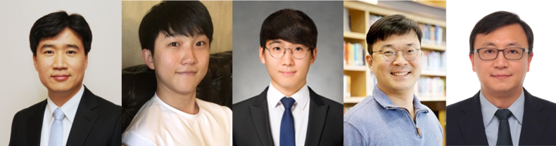 김일두 교수 연구팁과 삼성전자 종합기술원(왼쪽부터)KAIST 신소재공학과 김일두 교수, KAIST 신소재공학과 신하민 박사과정, KAIST 신소재공학과 김동하 박사과정, 삼성전자 종합기술원 정원종 전문연구원, 삼성전자 종합기술원 남궁각 전문연구원