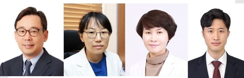 (좌측부터) KAIST 의과학대학원 신의철 교수, 충남대학교병원 감염내과 천신혜 교수, 충남대학교병원 감염내과 김연숙 교수, 연세대학교 의과대학 소화기내과 임가람 박사 2021.08.10 (출처:KAIST)