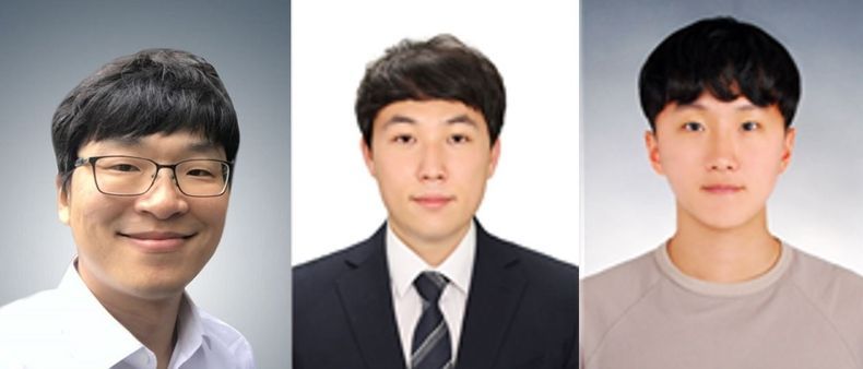 (왼쪽부터)KAIST 신소재공학과 김경민 교수, KAIST 신소재공학과 김광민 석사과정, KAIST 신소재공학과 인재현 박사과정 2021.08.18 (출처:KAIST)