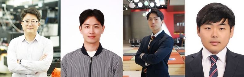 (왼쪽부터)포스텍 김철홍 교수, 박별리 박사,(석박사)통합과정 박정우 씨, (석박사)통합과정 한문규 씨 2021.08.25 (출처:POSTECH)