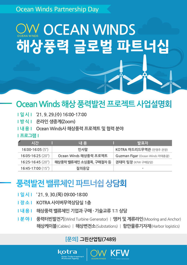 해상풍력글로벌파트너십 포스터 2021.09.28 (출처:KOTRA)