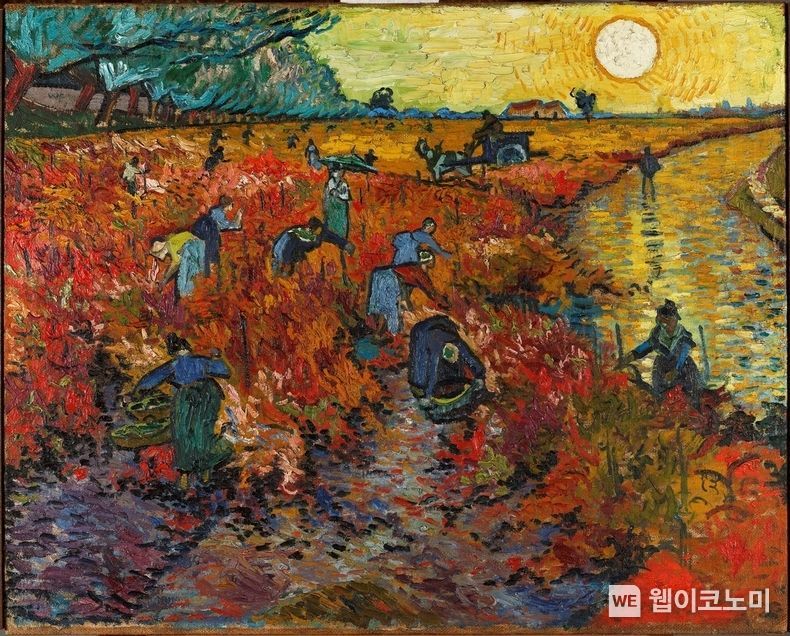 빈센트 반 고흐(Vincent van Gogh)의 1888년 작품 ‘아를의 붉은 포도밭(Red Vineyards at Arles)’ (출처 = LG)