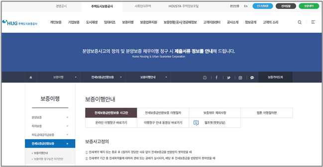 HUG, 신속한 보증금 반환을 지원하는“보증이행 전담 헬프봇”오픈 2021.11.11 (출처:주택도시보증공사)