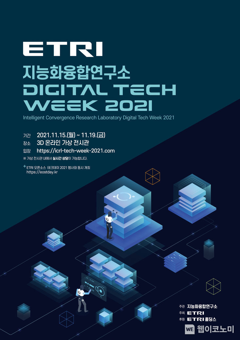  ETRI 지능화융합연구소 테크위크 홍보 포스터 2021.11.14 (출처=ETRI)