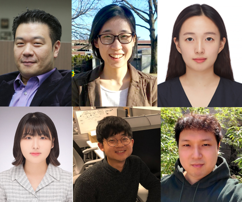 (왼쪽 위부터)KAIST 이성주 교수, 메릴랜드대 최은경 교수, KAIST 졸업생 조현성 박사과정, 학사과정 최다은 학생, 박사과정 김동휘 학생, 강완주 학생