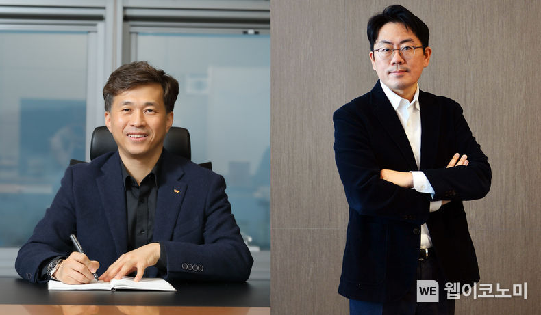 (왼쪽부터) 안전개발제조총괄 곽노정 사장, 사업총괄 노종원 사장 2021.12.02 (출처:SK하이닉스)