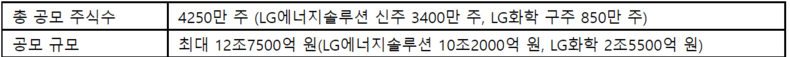  LG에너지솔루션 IPO 개요 2022.01.10 (출처: LG 에너지솔루션)