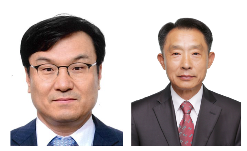 왼쪽부터 효성티앤씨㈜ 김치형 부사장, 효성첨단소재㈜ 이건종 부사장 2022.01.12 (출처: 효성그룹)