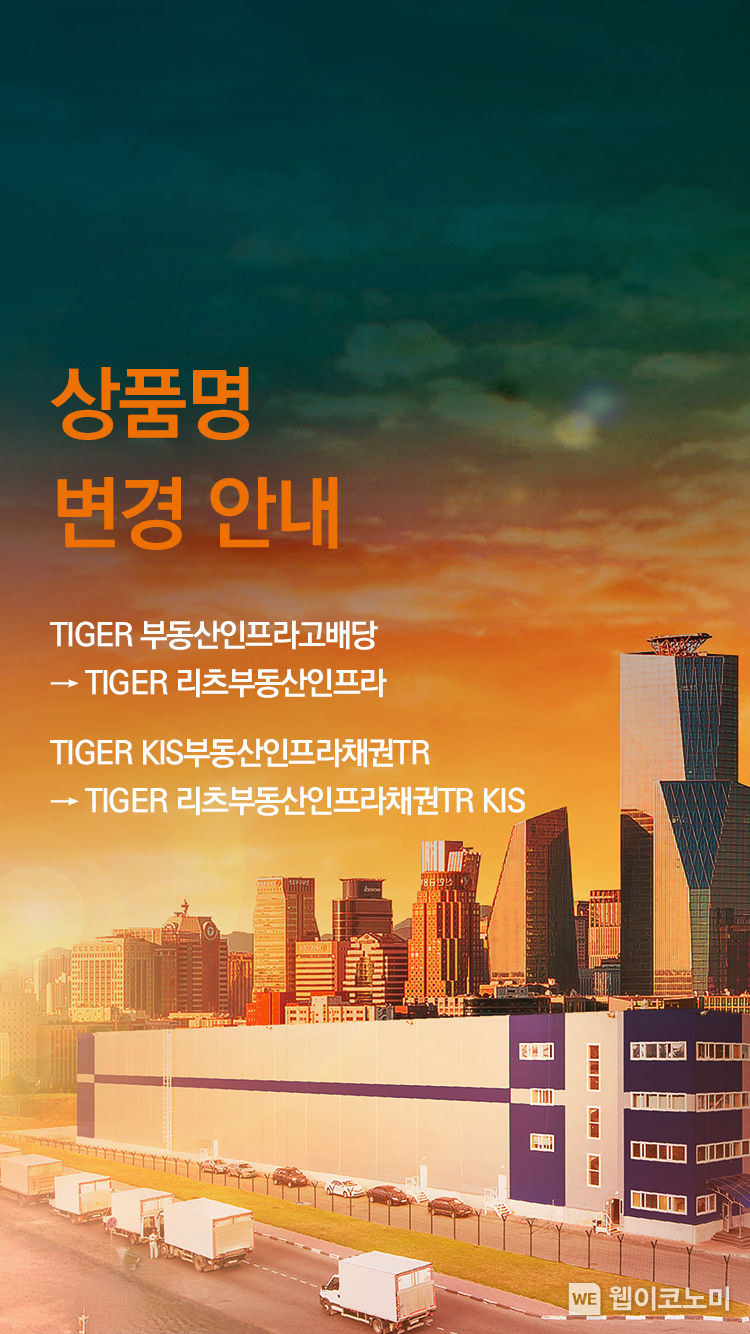 미래에셋 리츠부동산인프라 TIGER ETF 명칭 변경 2022.03.18 (출처: 미래에셋자산운용)