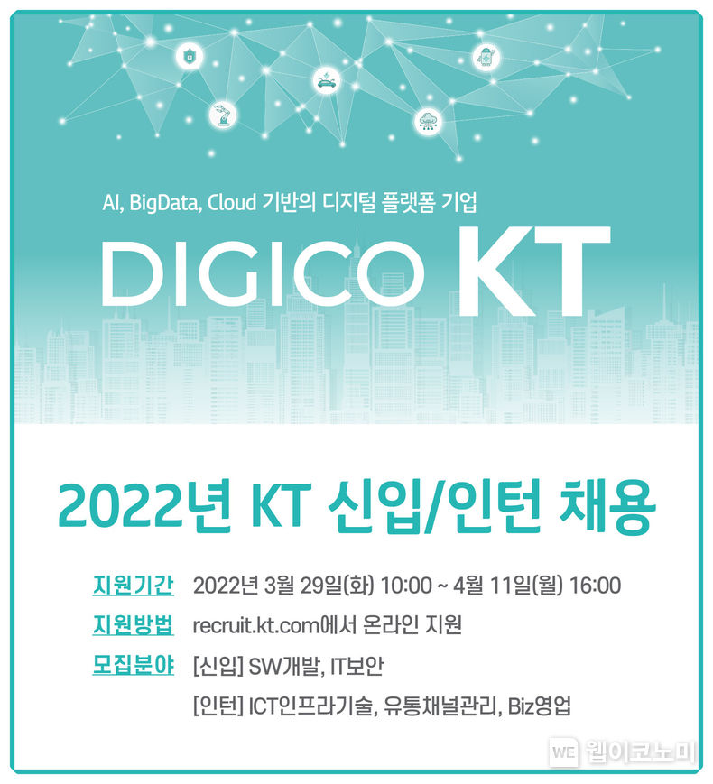 채용 안내 포스터 이미지 2022.03.29 (출처: KT)