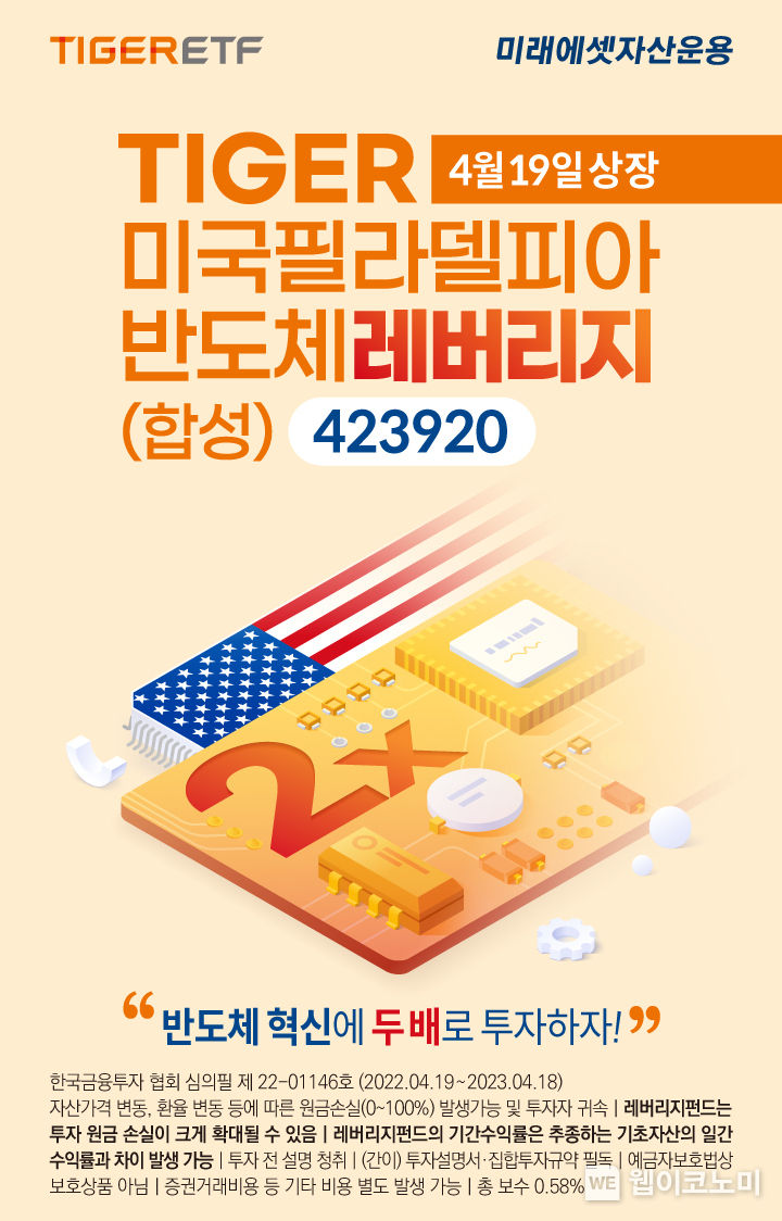 미래에셋 TIGER 미국필라델피아반도체레버리지 ETF 신규 상장 이벤트 2022.04.25 (출처: 미래에셋자산운용)