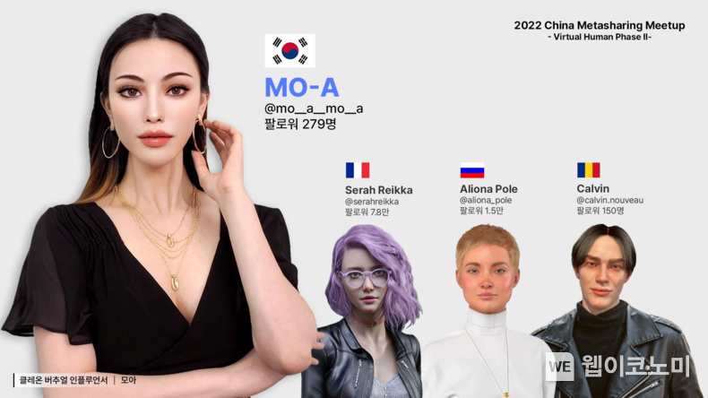 China MetaSharing Meetup에 초청된 각국의 버추얼 인플루언서 2022.05.18 (이미지 = 클레온 제공) 