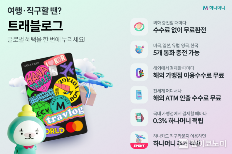 트래블로그 이미지. 해외 이용과 관련한 다양한 상품과 서비스 출시를 통해 고객에게 좋은 반응을 받아 왔던 하나카드에서 또 하나의 해외 이용 관련 서비스를 출시 했다. 2022.07.18 (출처: 하나카드)