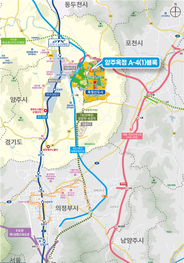 양주옥정 A-4(1)블록 위치도 (출처: LH)