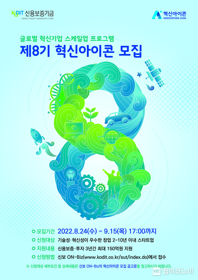 혁신아이콘 제8기 공개 모집 포스터 2022.08.24 (출처:신용보증기금)