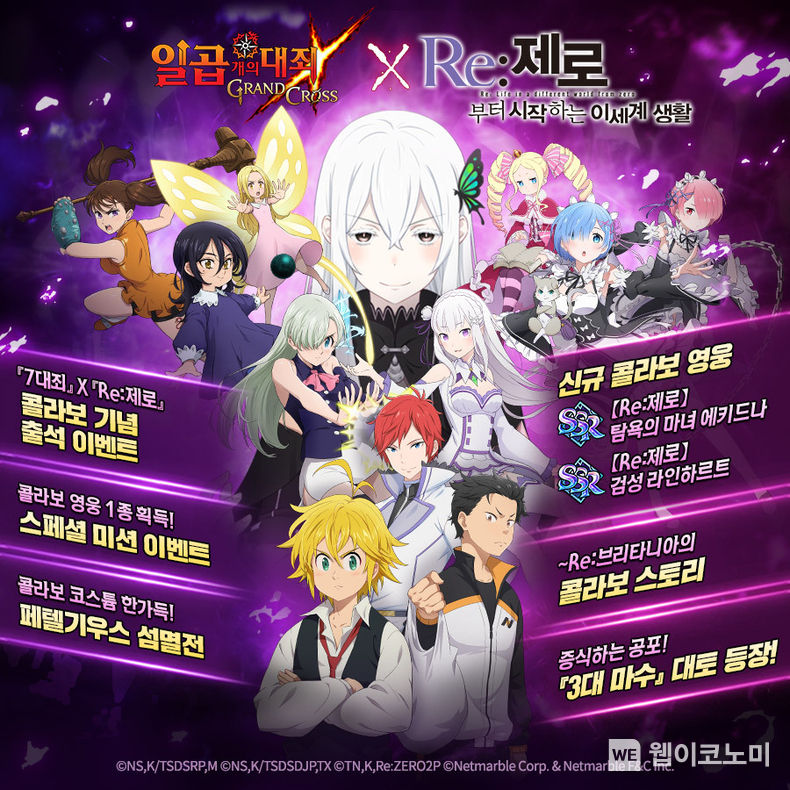 넷마블 '일곱 개의 대죄 GRAND CROSS', '7대죄 X Re제로 콜라보 리턴즈' 업데이트 실시 2022.08.31 (출처:넷마블)