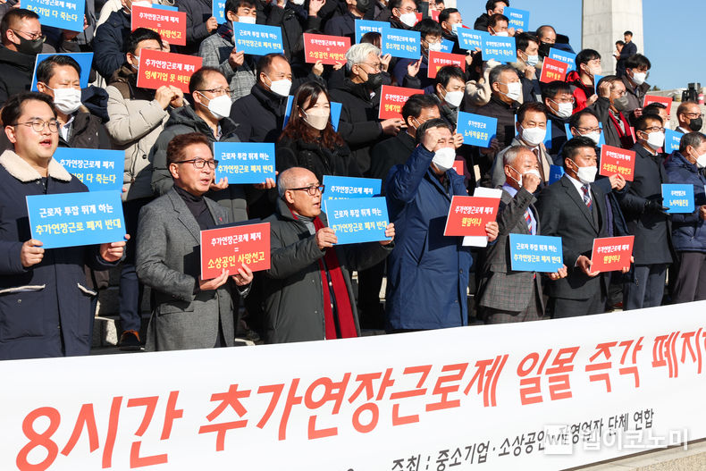 "8시간 추가연장근로제로 겨우 버텨" 中企·소상공인 일몰 폐지 촉구 2022.12.09 (출처:중기중앙회)