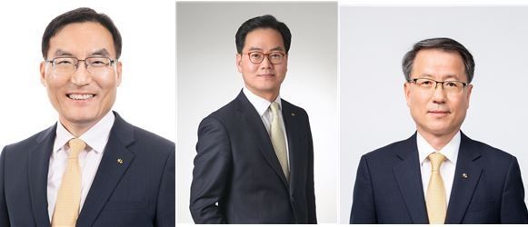 (왼쪽부터) 자산운용 대표이사 이현승, 캐피탈 대표이사 황수남, 부동산 대표이사 서남종 (출처: KB금융지주)