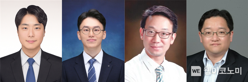 공동 제 1저자 기계공학과 정문경 연구원, 김태영 박사과정 및 공동 교신 저자 이정철 교수, 이봉재 교수의 사진 2022.12.19 (출처:KAIST)
