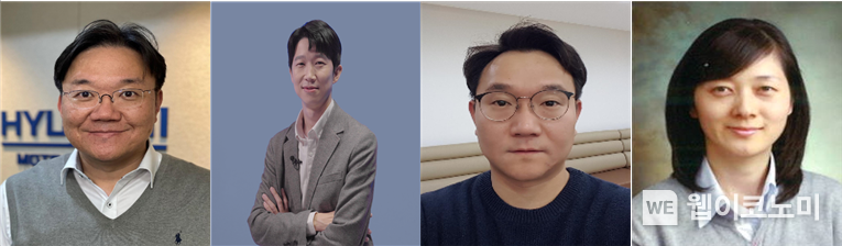 (왼쪽부터) 김창환 현대자동차 전무, 박영우 현대자동차 전무, 전재갑 현대자동차 상무, 김효정 현대자동차 상무 2022.12.20 (출처:현대차 · 기아 커뮤니케이션센터)