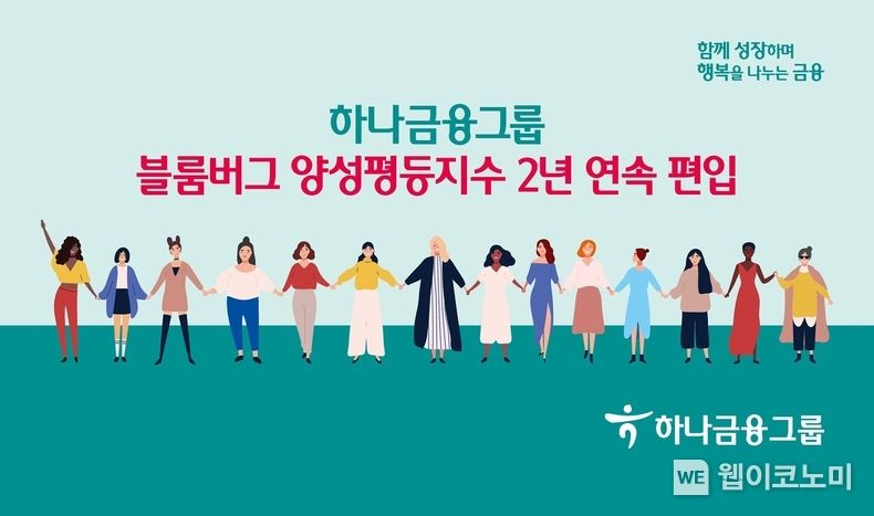 하나금융그룹, 블룸버그 양성평등지수 2년 연속 편입 2023.01.24 (출처: 하나금융그룹)