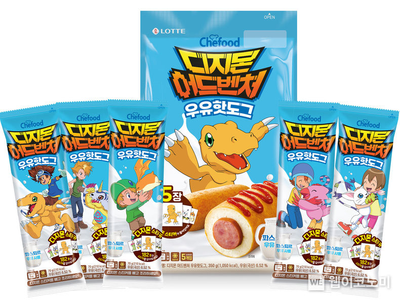 롯데제과 Chefood 디지몬 어드벤처 우유핫도그 패키지 2023.01.30 (출처:롯데제과)