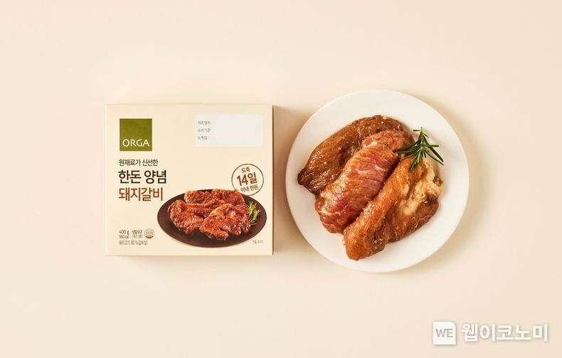 믿고 먹을 수 있는 무항생제 한돈으로 만든 ‘올가 한돈 양념 돼지갈비’ 2023.01.31 (출처:풀무원)