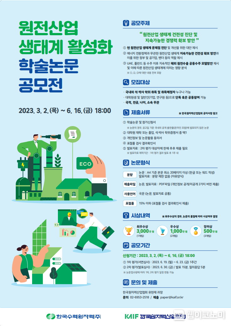 한수원 원전 생태계 살리기 학술논문 공모전 포스터 2023.03.02 (출처:한수원)