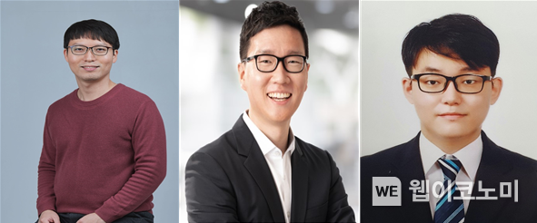 (좌측부터) POSTECH 전자전기공학과‧반도체공학과 정윤영 교수, 신소재공학과‧반도체공학과 김세영 교수, 전자전기공학과 통합과정 박성민 씨 2023.03.15 (출처:POSTECH)