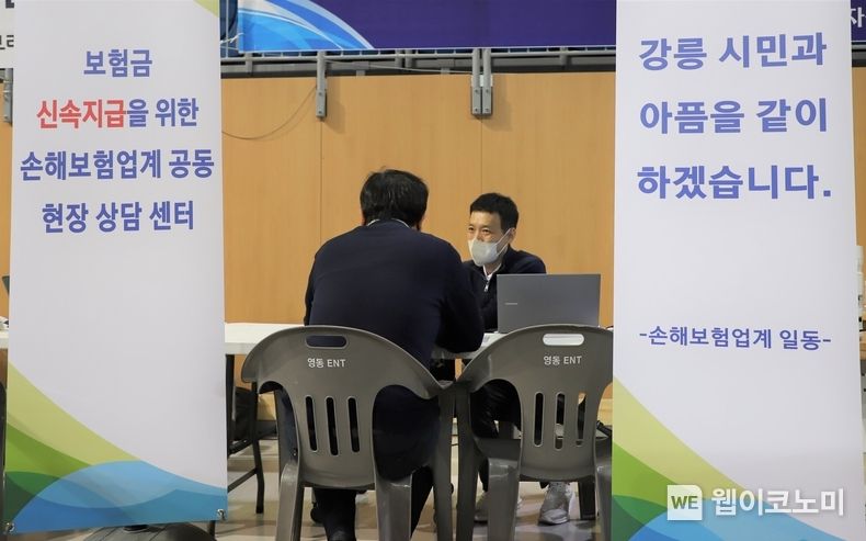 강릉 산불 피해자 지원을 위해 보험금 신속 지급 상담 등 손보업계 공동 현장상담센터 운영 2023.04.14 (출처 : 손해보험협회)