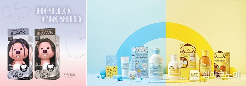 미쟝센 헬로크림 잔망루피 에디션과 일리윤 산리오캐릭터즈 에디션 연출이미지 2023.05.02 (출처 : 아모레퍼시픽)