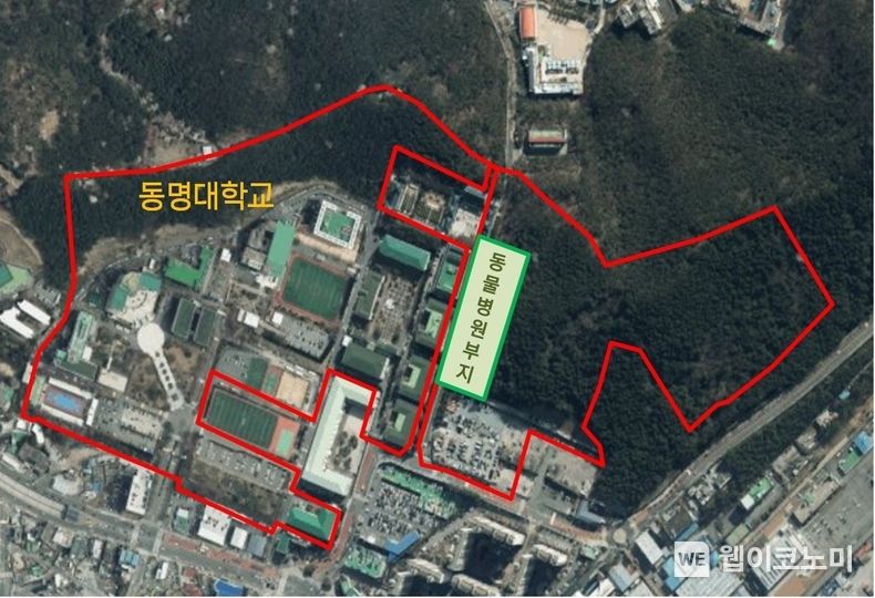경상국립대 동물병원 부산분원 부지 위성사진 2023.06.02 (출처 : 경상국립대학교)