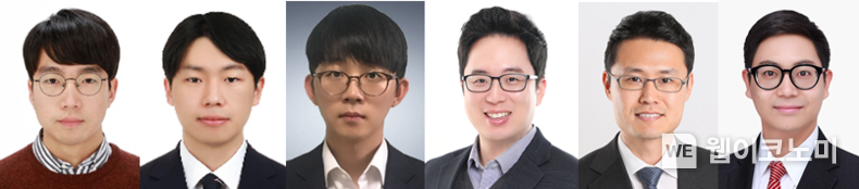 (왼쪽부터) 이건희 박사, 이도훈 박사과정, 전우진 박사과정, 박성준 교수, 정재웅 교수, 스티브박 교수 2023.07.25 (출처 : KAIST)