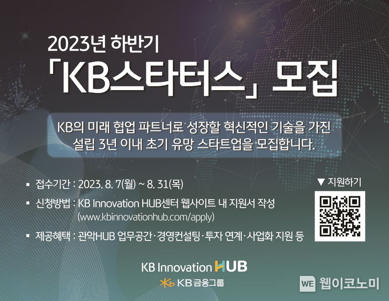 2023 하반기 ‘KB스타터스’ 홍보포스터 2023.08.09 (출처 : KB금융그룹)