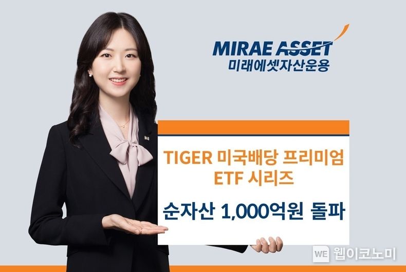 TIGER 미국배당프리미엄 ETF시리즈 순자산 1000억원 돌파 2023.09.05 (출처 : 미래에셋자산운용)