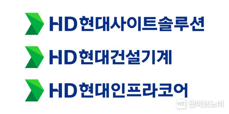 HD현대사이트솔루션·HD현대건설기계·HD현대인프라코어 CI 