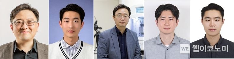 (왼쪽부터) POSTECH 박성민교수, POSTECH 이지호씨, 연세대 김상우교수, 성균관대 김영준박사, 성균관대 통합과정 황준하씨)