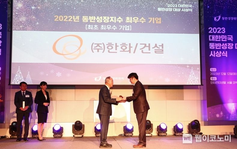 (주)한화 건설부문, 2023 동반성장지수 최우수기업 선정 / 2023.12.13 (출처: (주)한화)