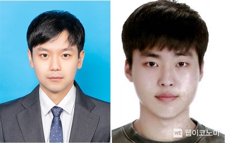 (왼쪽부터)경상국립대 나노신소재융합공학과 및 나노·신소재공학부(세라믹전공) 김주형 교수와 이상준 석사과정생 / 2023.12.13 (출처: 경상국립대학교)