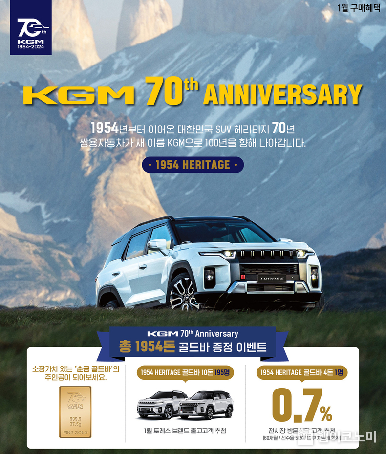 KGM 70주년 이벤트 / 2024.01.03 (출처: KG 모빌리티)