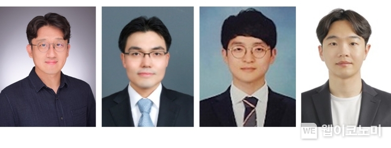 (왼쪽부터) KAIST 기계공학과 김형수 교수, 화학과 윤동기 교수, 편정수 박사과정, 코넬대학교 박순모 박사 / 2024.01.03 (출처: KAIST)