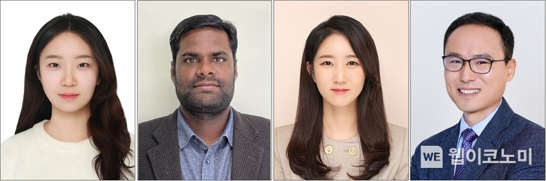 (왼쪽부터) 오예원 석사과정, 띠따기리 자야라만 박사, 민아름 빅사. 최명룡 교수. / 2024.01.09 (출처: 경상국립대학교)