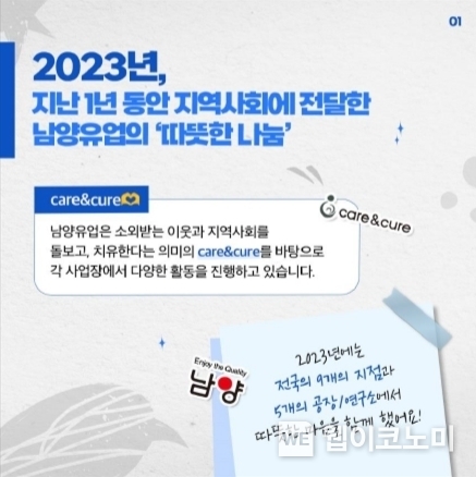 남양유업, 전국 사업장 CSR 소개 카드뉴스 / 2024.01.11 (출처: 남양유업)