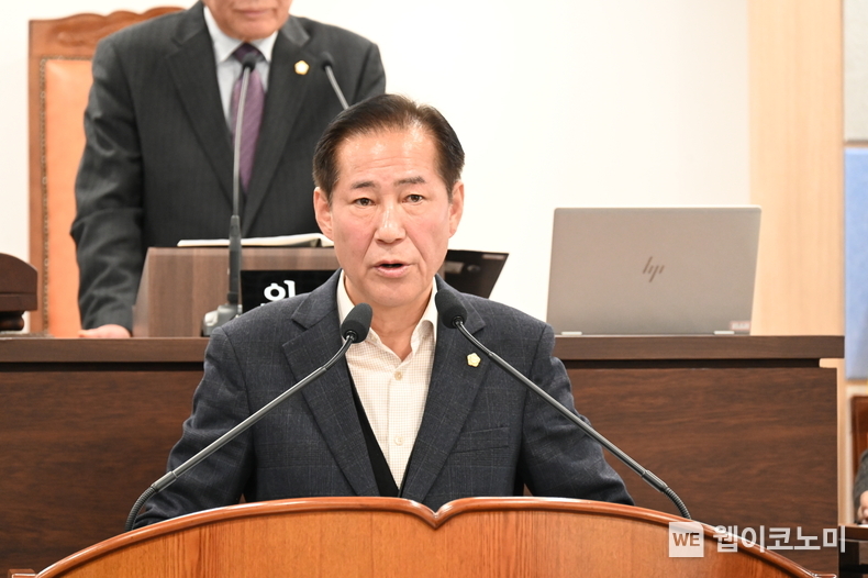 5분자유발언 하복만 의원. (출처: 남해군의회)
