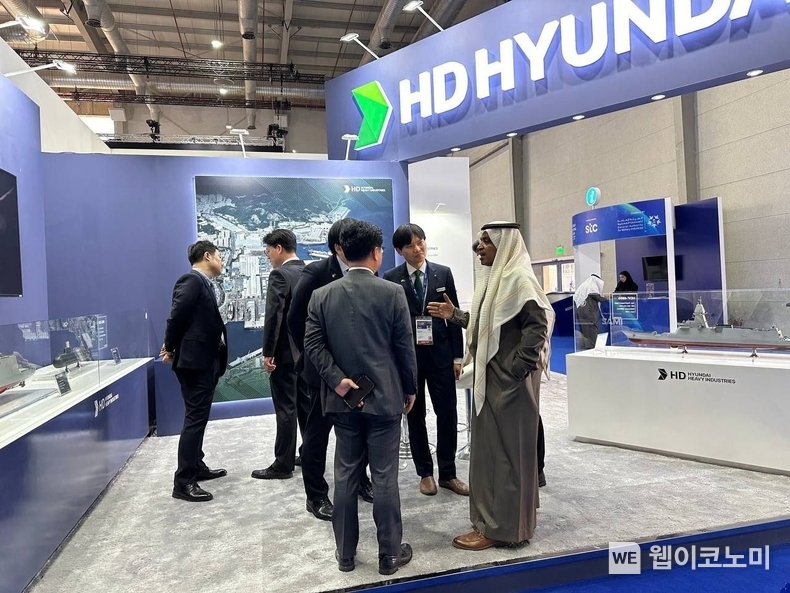 4일(일)부터 오는 8일(목)까지 사우디의 수도 리야드(Riyadh)에서 열리고 있는 ‘WDS 2024’의 HD현대중공업 부스 / 2024.02.05 (출처: HD현대중공업)