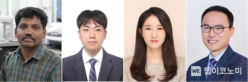 라자 아루무감 센틸 박사, 정시언 석·박사통합과정, 민아름 박사, 최명룡 교수(왼쪽부터). / 2024.03.04 (출처: 경상국립대학교)