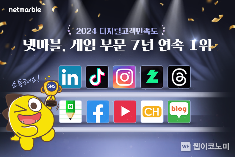 넷마블, 7년 연속 'SNS 소통 경쟁력' 게임부문 1위…숏폼 콘텐츠 호평 / 2024.03.18 (출처: 넷마블)